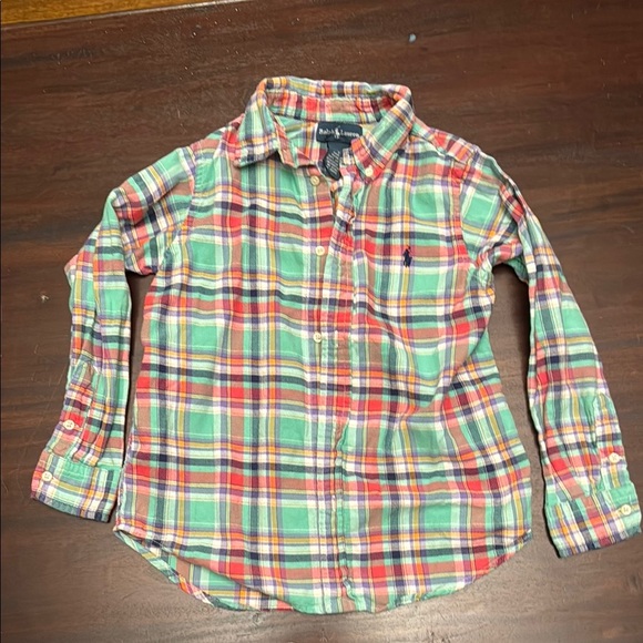 Ralph Lauren light cotton plaid boys shirt size 7 - Picture 1 of 5